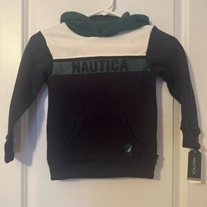 Nautica Kids' Navy and Green Logo Hoodie